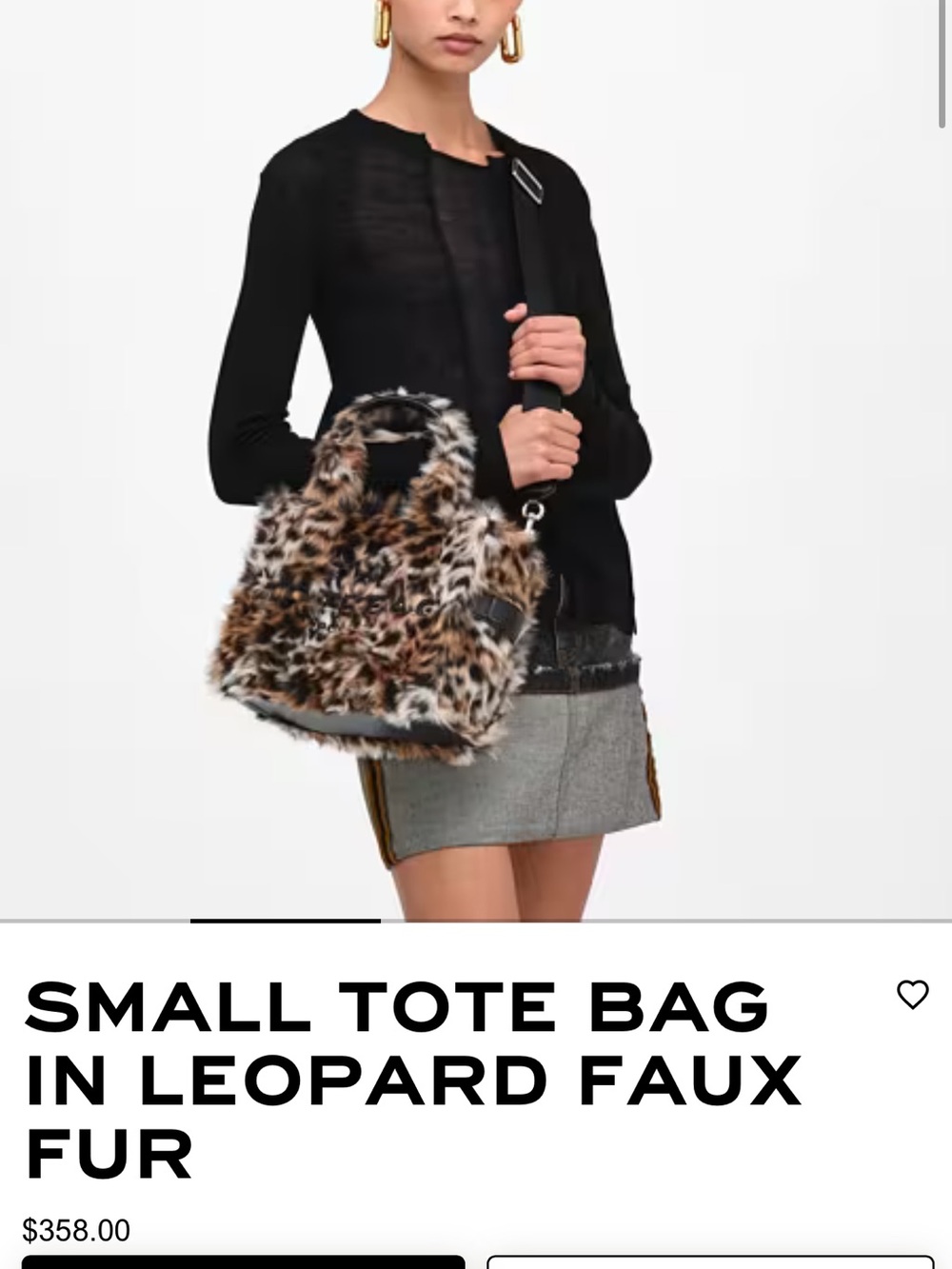 NWT Marc Jacobs SMALL TOTE BAG IN LEOPARD FAUX FUR - Picture 9 of 9